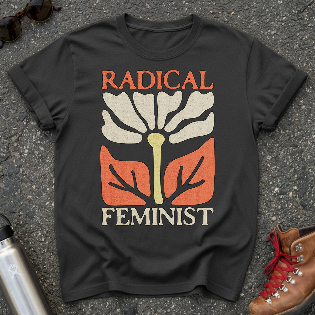 Radical Feminist Retro Floral Tshirt