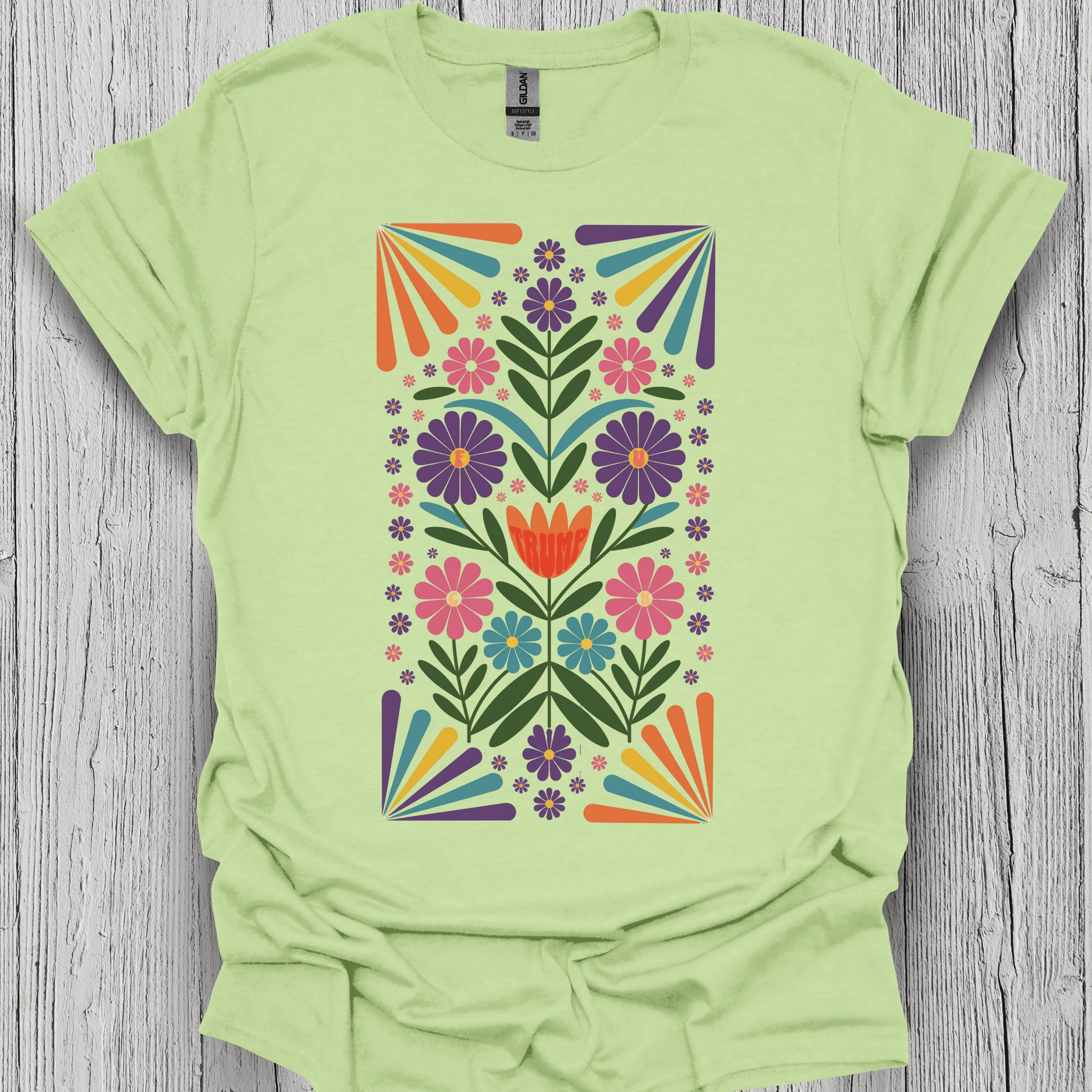 Subtle Folk Art Anti Trump Flower Shirt