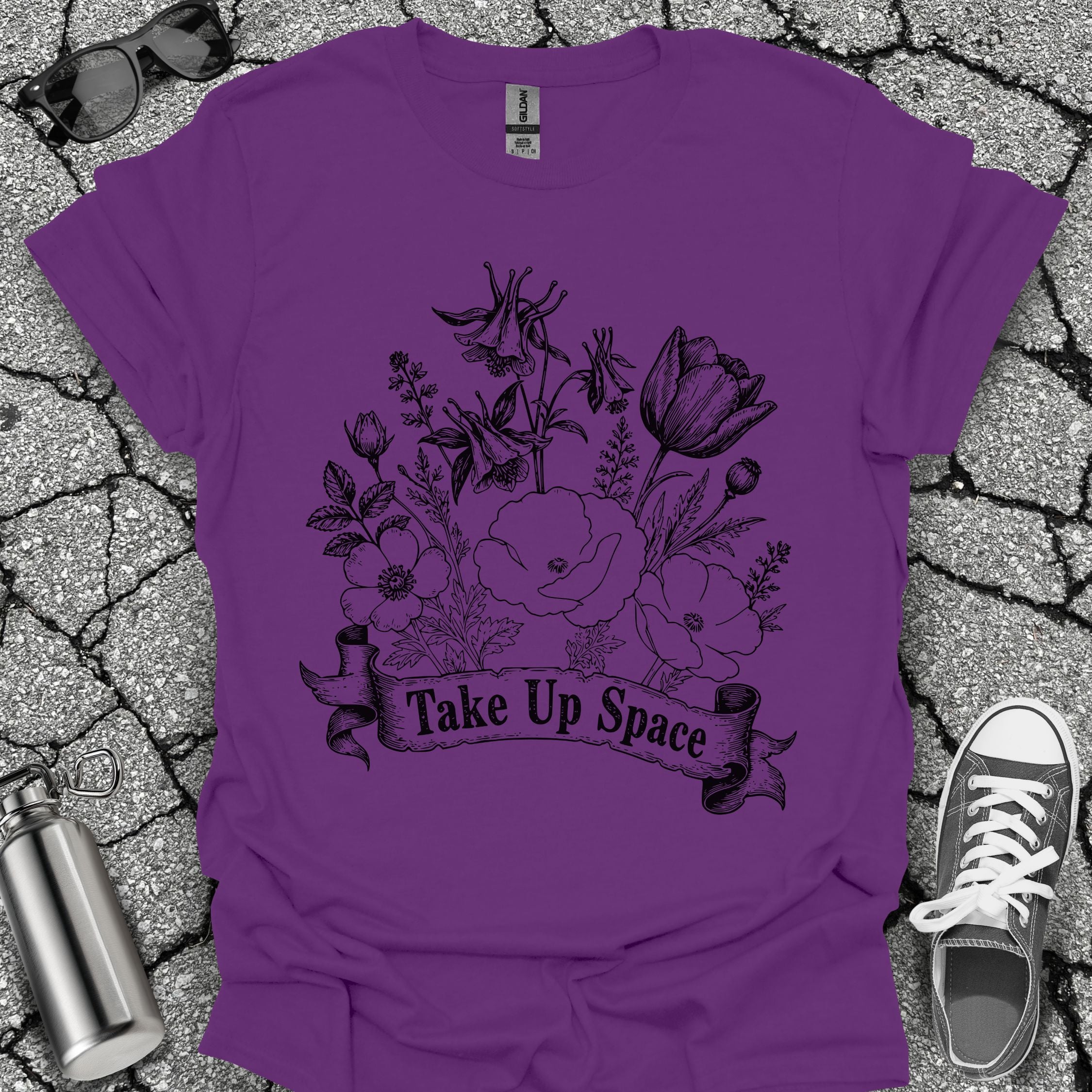 Take Up Space Floral Graphic Tee