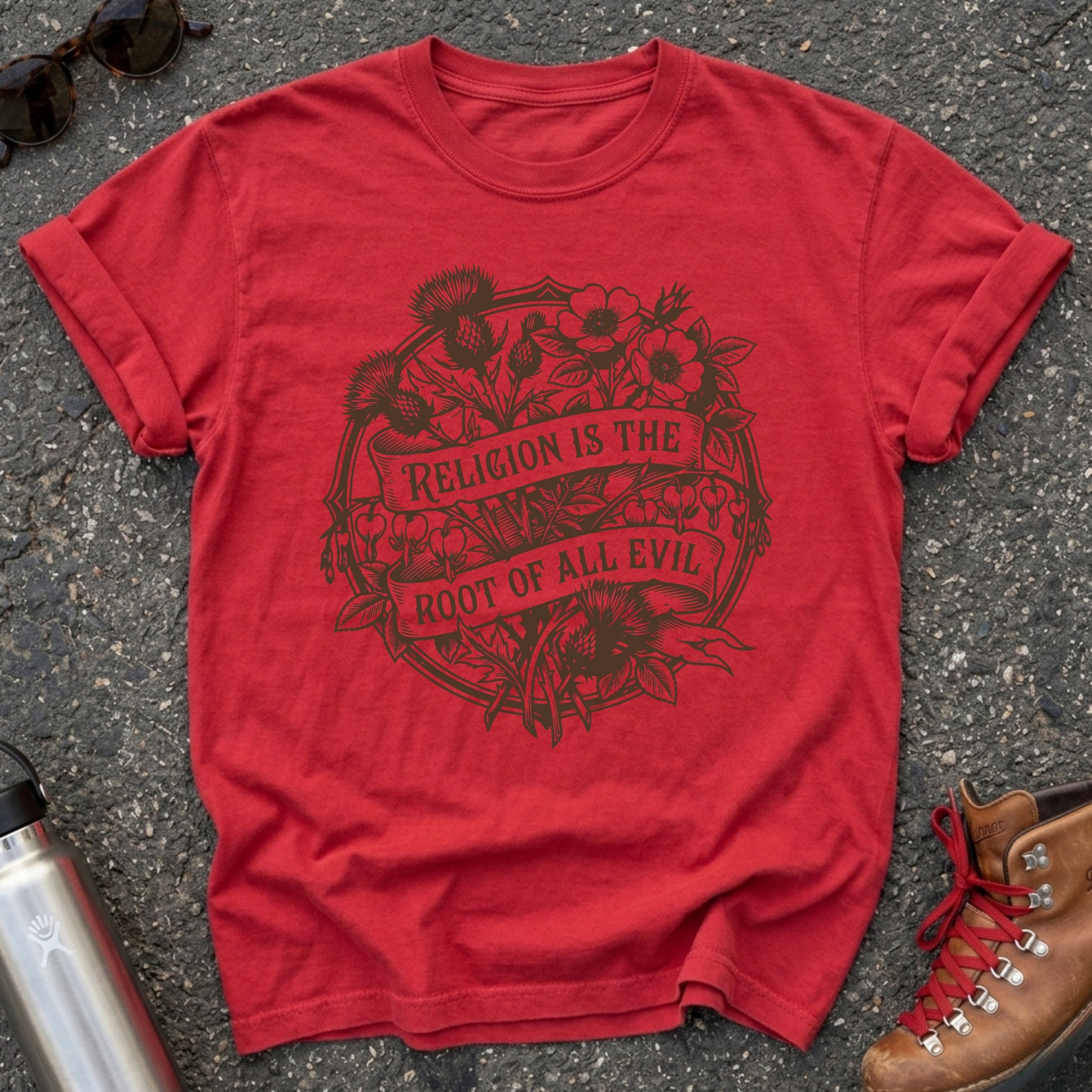 Atheist Floral Badge Women's Shirt