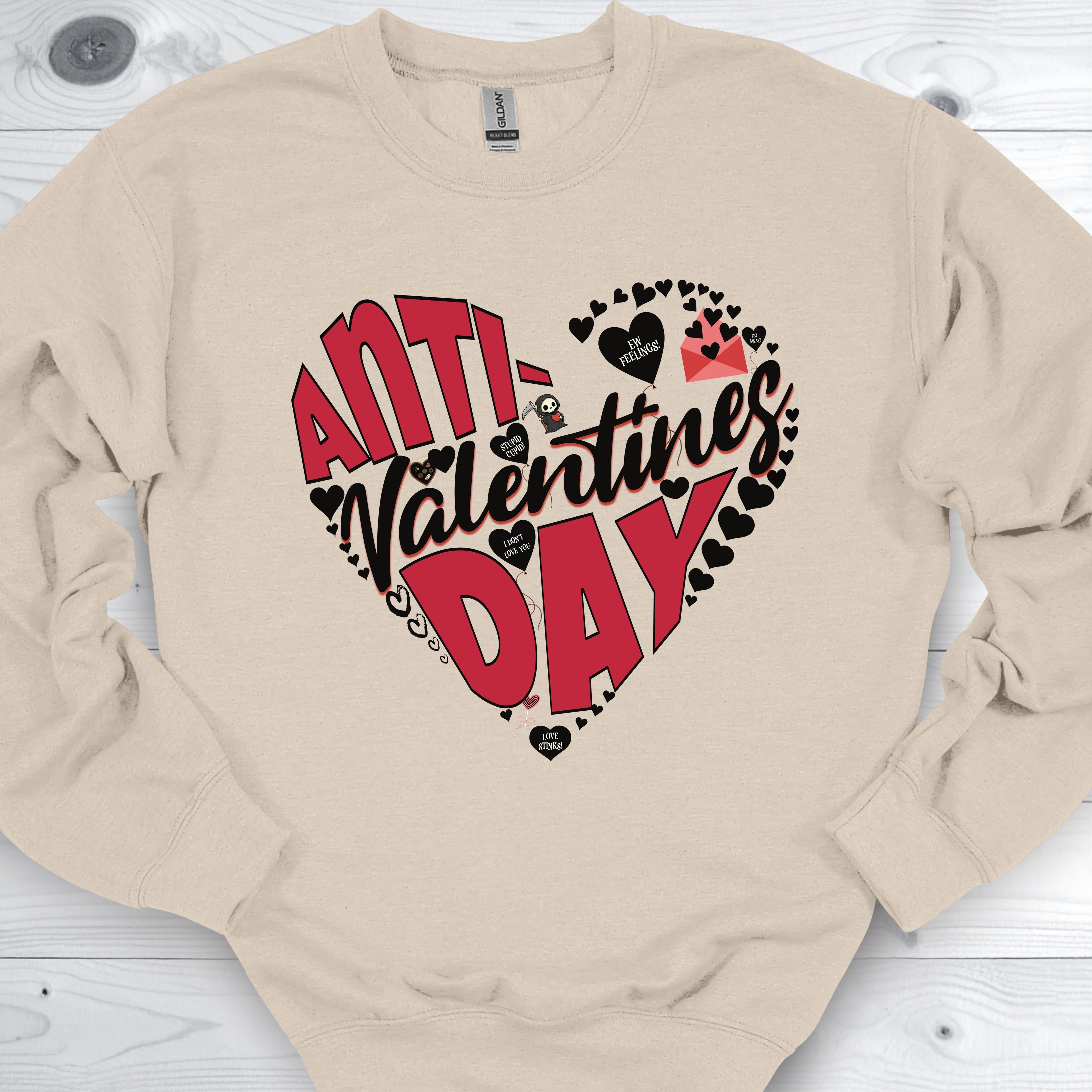 Anti Valentines Day Black Heart Sweatshirt