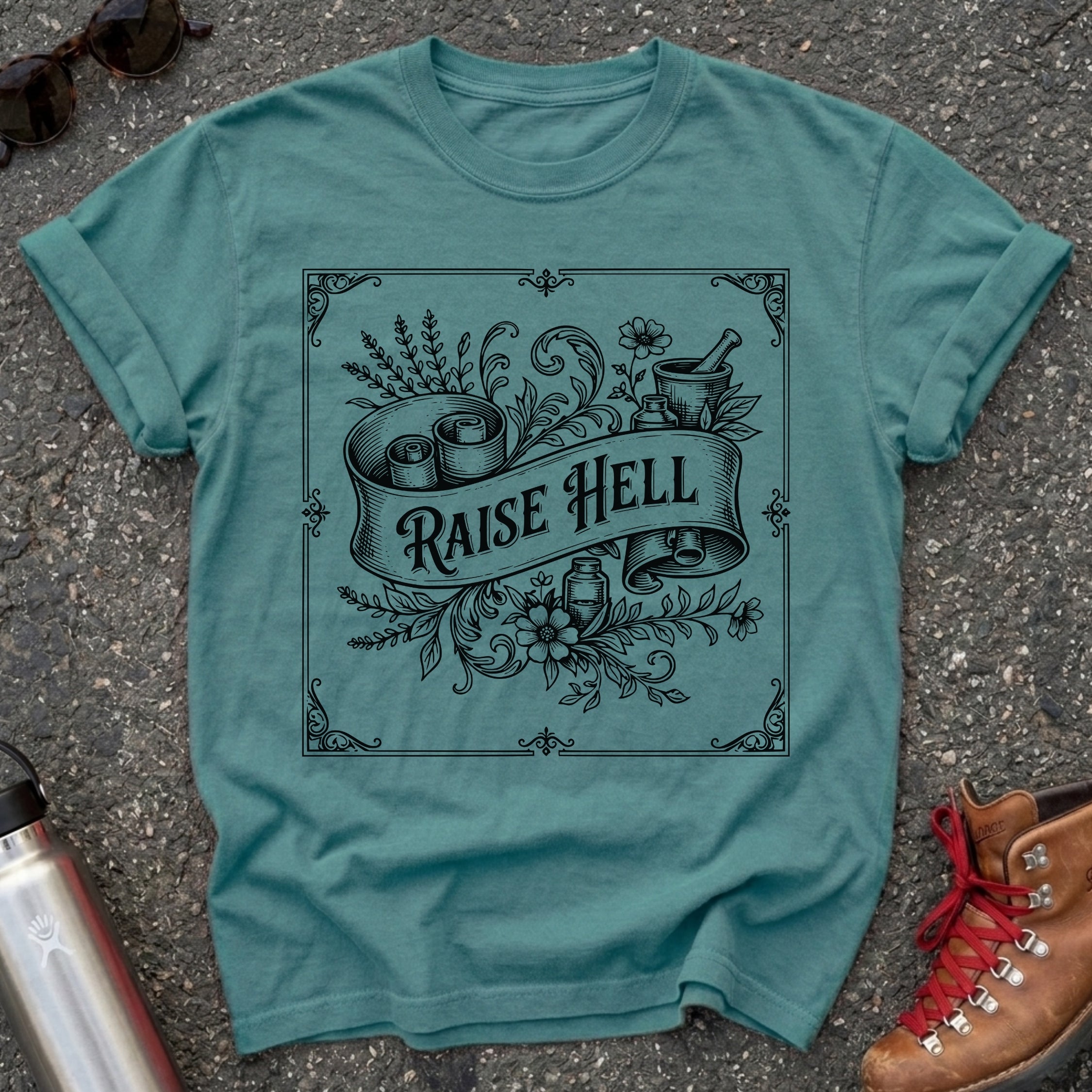 Vintage Apothecary Raise Hell Feminist T Shirt