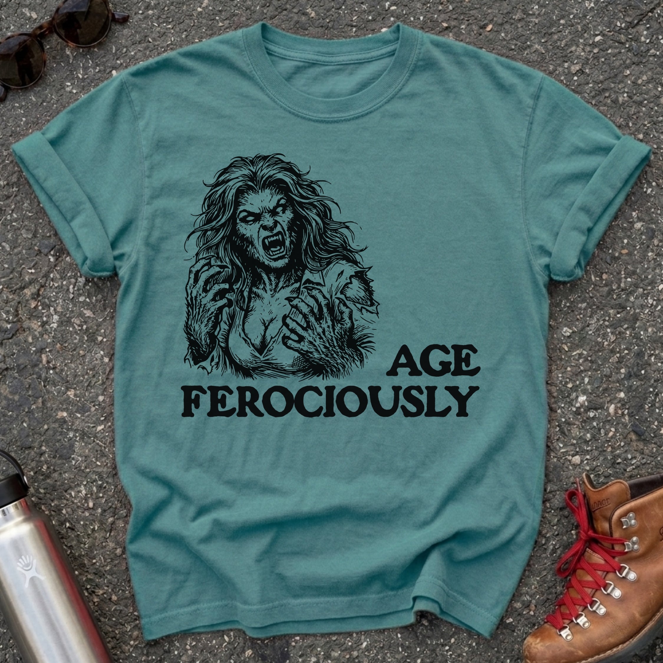 Funny Werewolf Menopause Feminist Tshirt