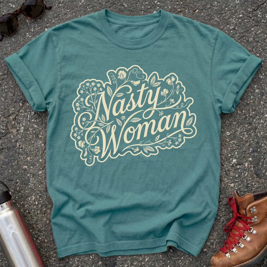 Nasty Woman Floral Feminist T-Shirt