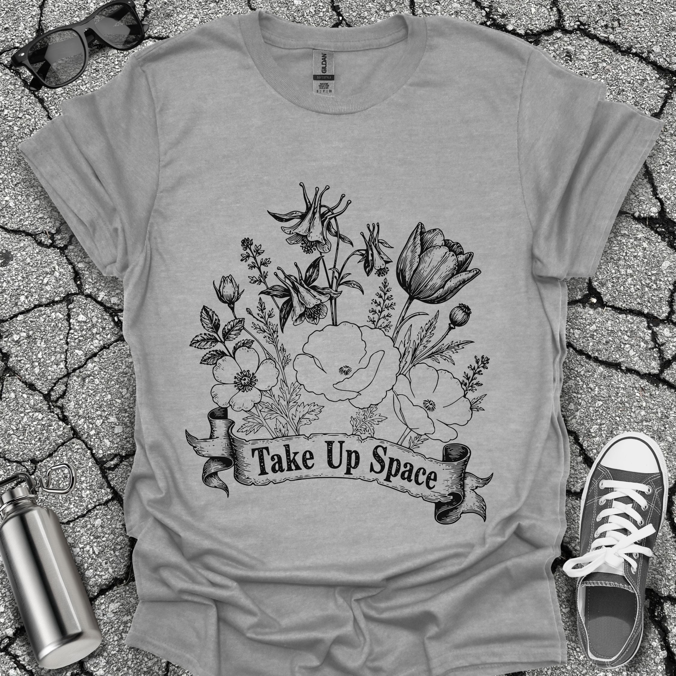 Take Up Space Floral Graphic Tee