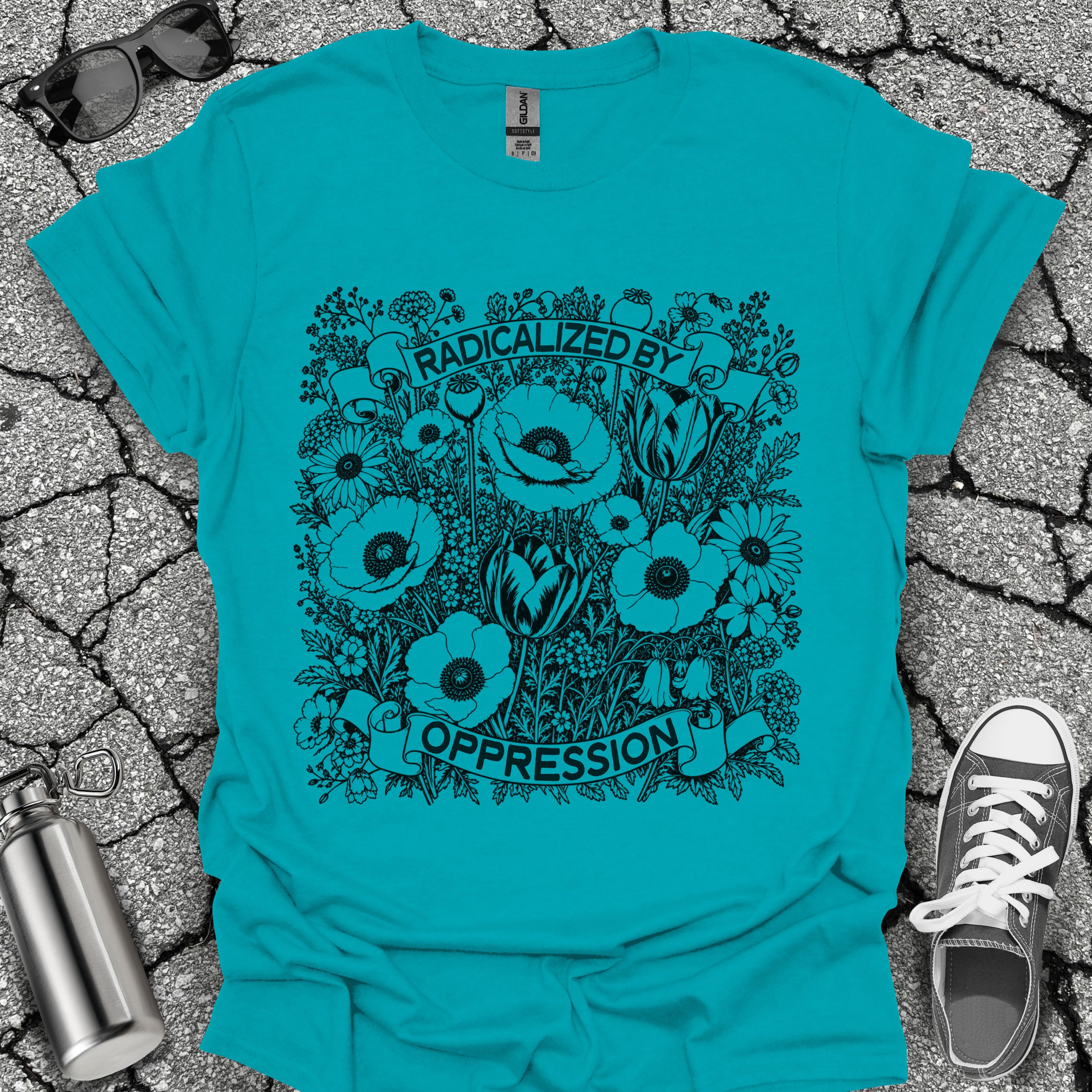 Radicalized by Oppression Floral Graphic Tee