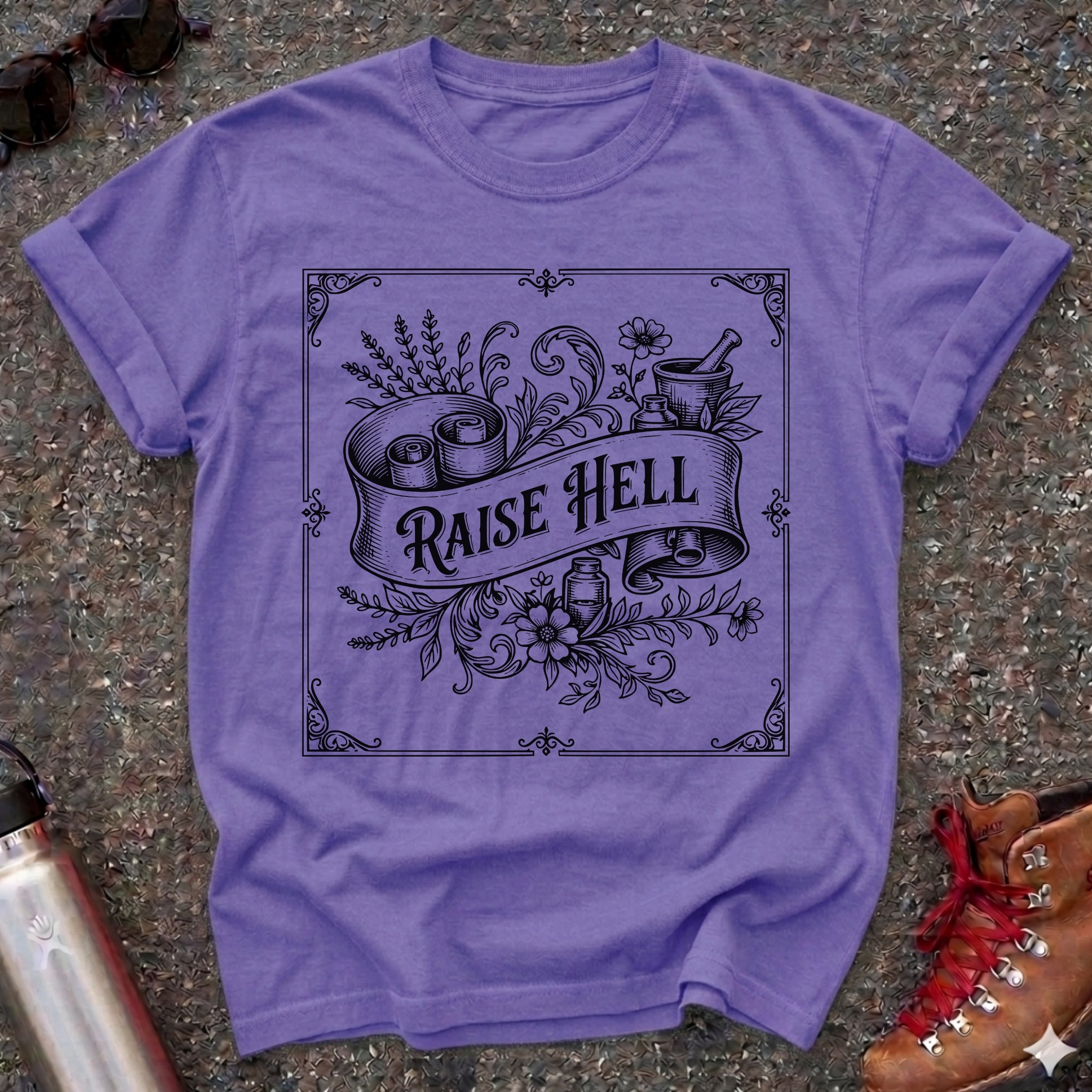 Vintage Apothecary Raise Hell Feminist T Shirt