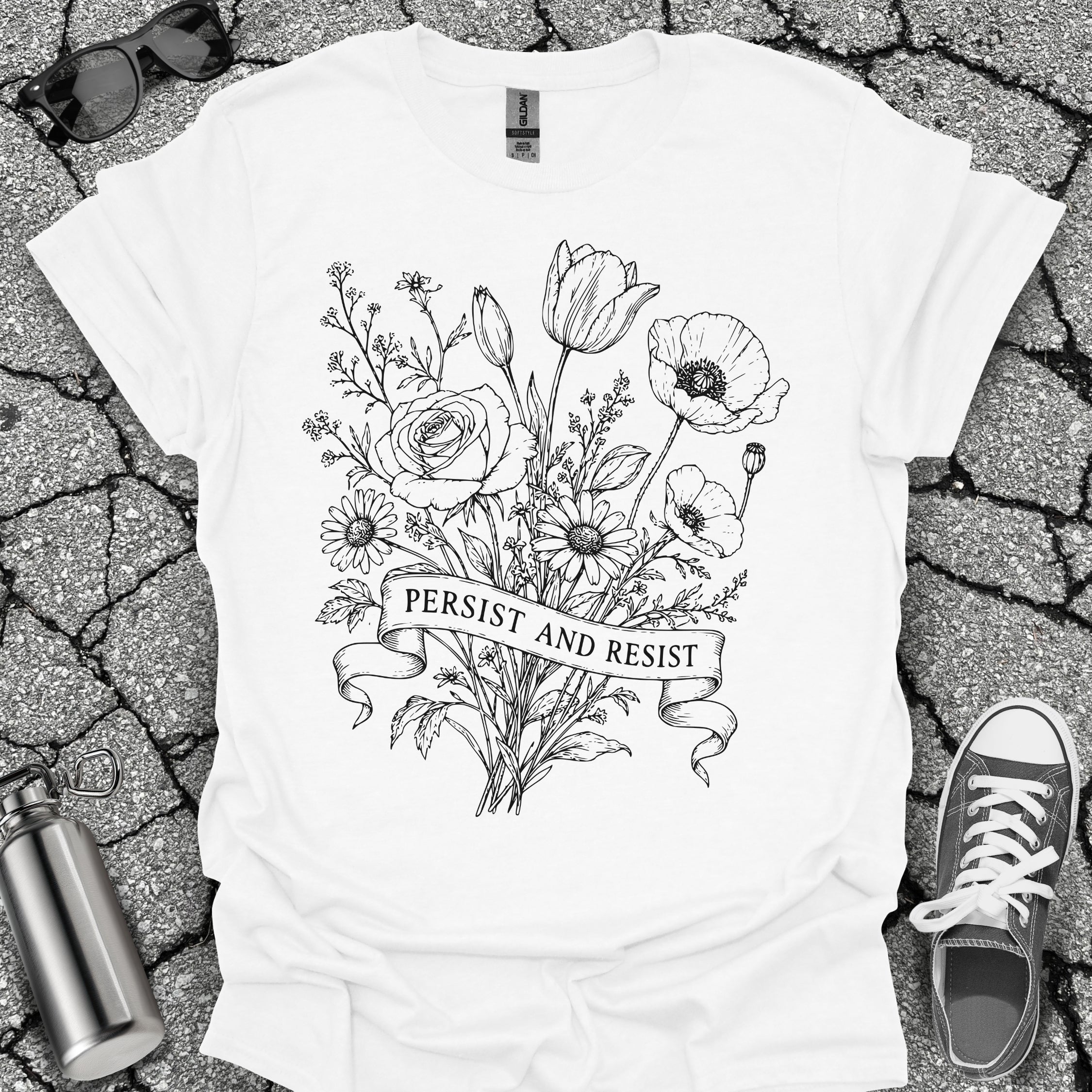 Persist and Resist Wildflower Feminist Tshirt