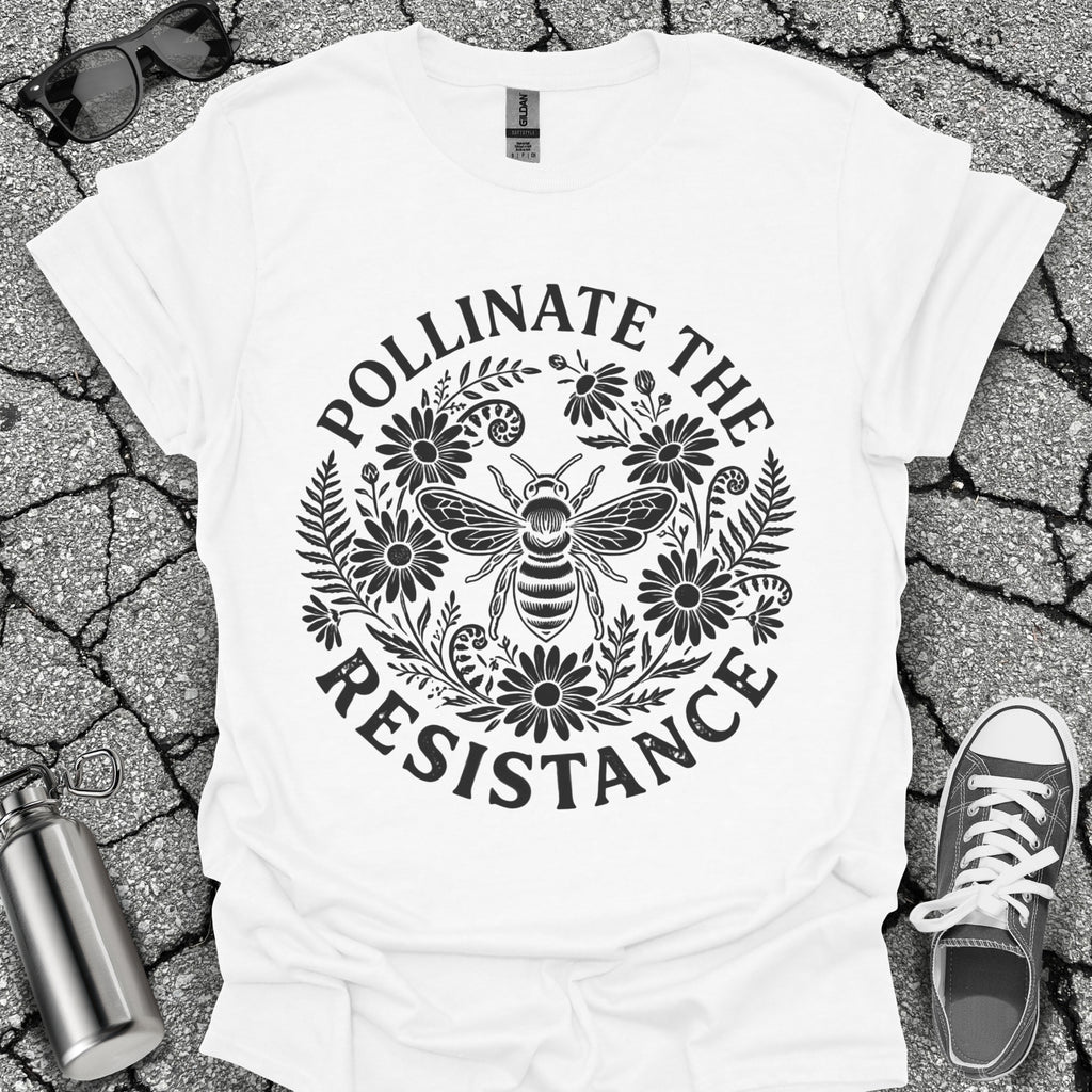 Pollinate The Resistance Bee & Wildflower Graphic T-Shirt
