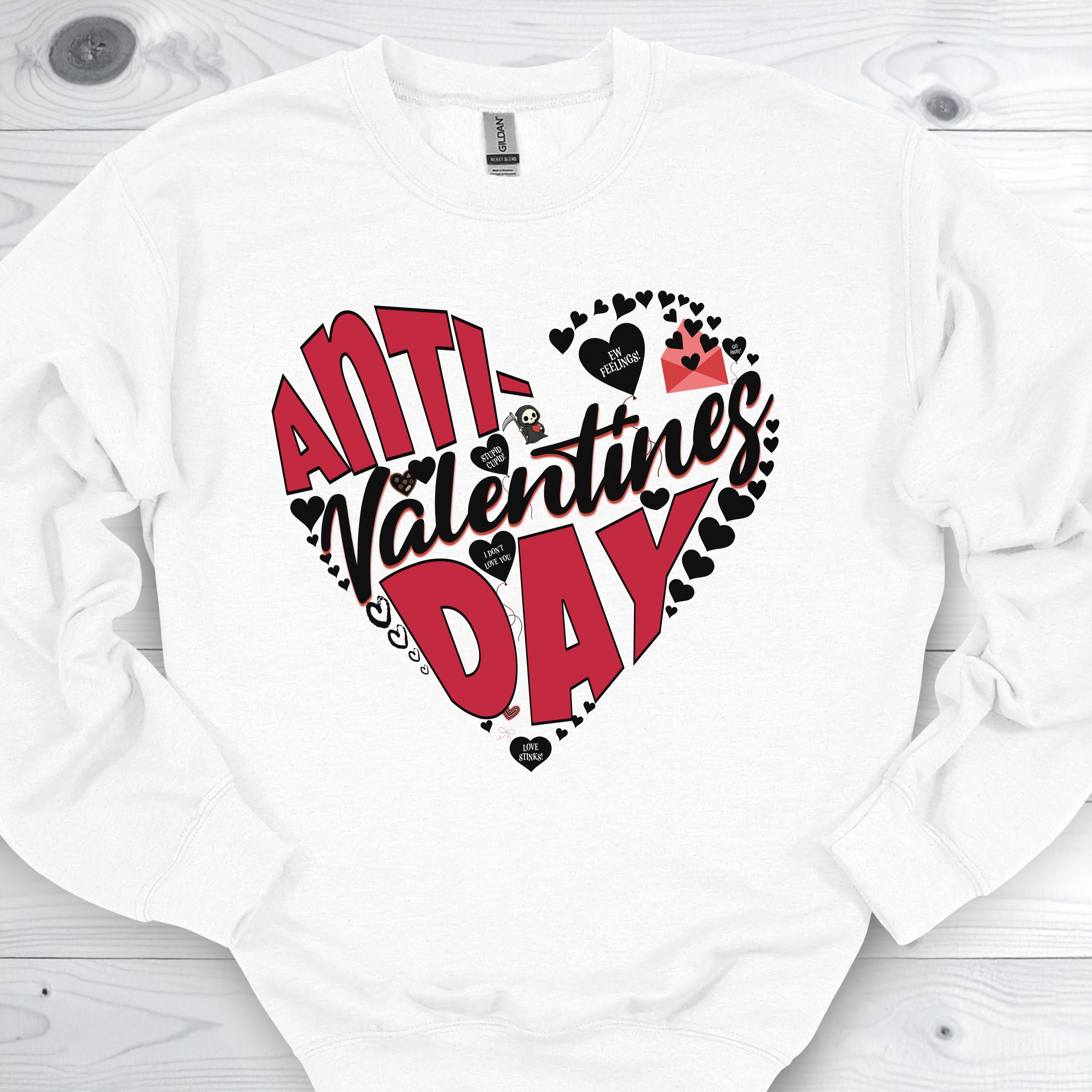 Anti Valentines Day Black Heart Sweatshirt