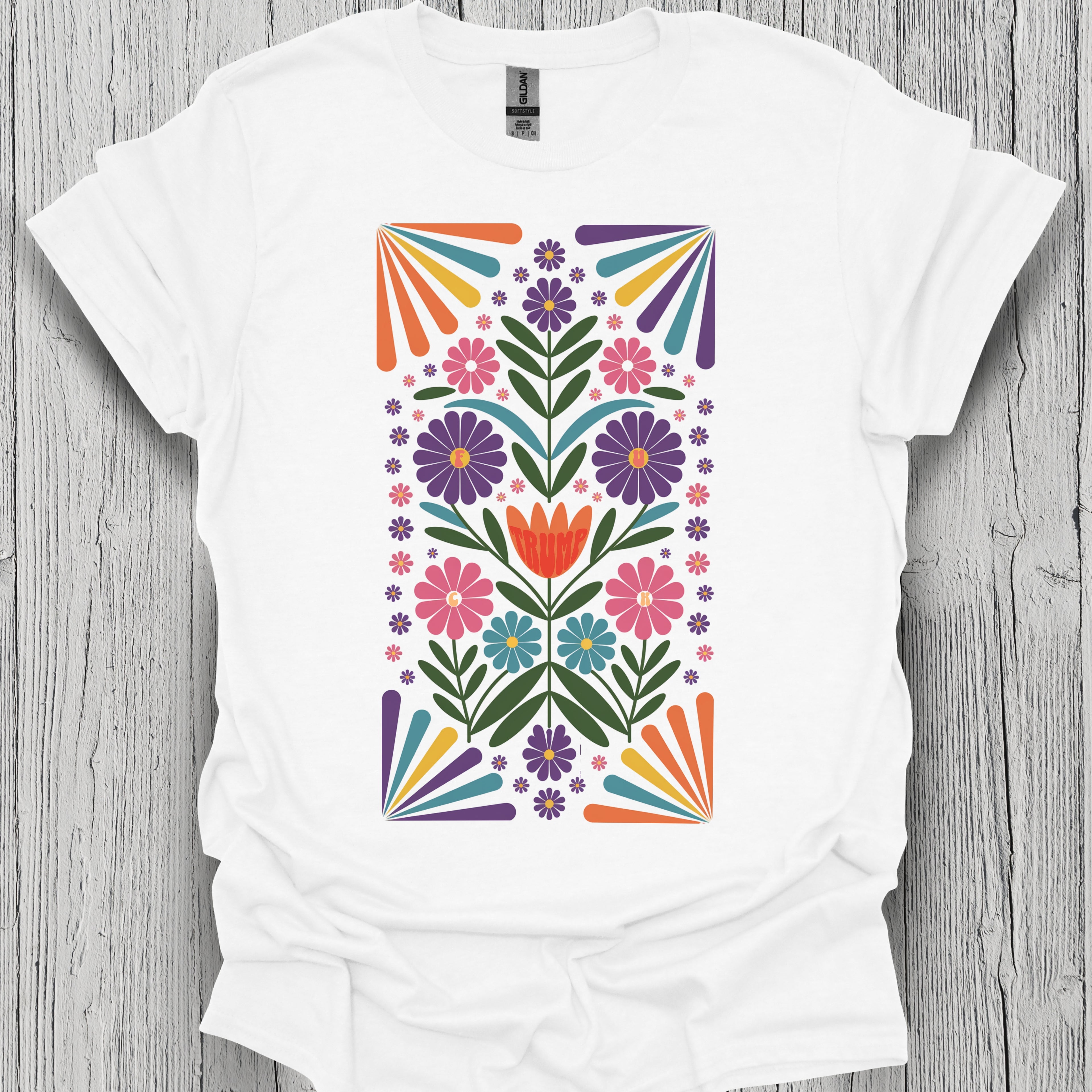Subtle Folk Art Anti Trump Flower Shirt