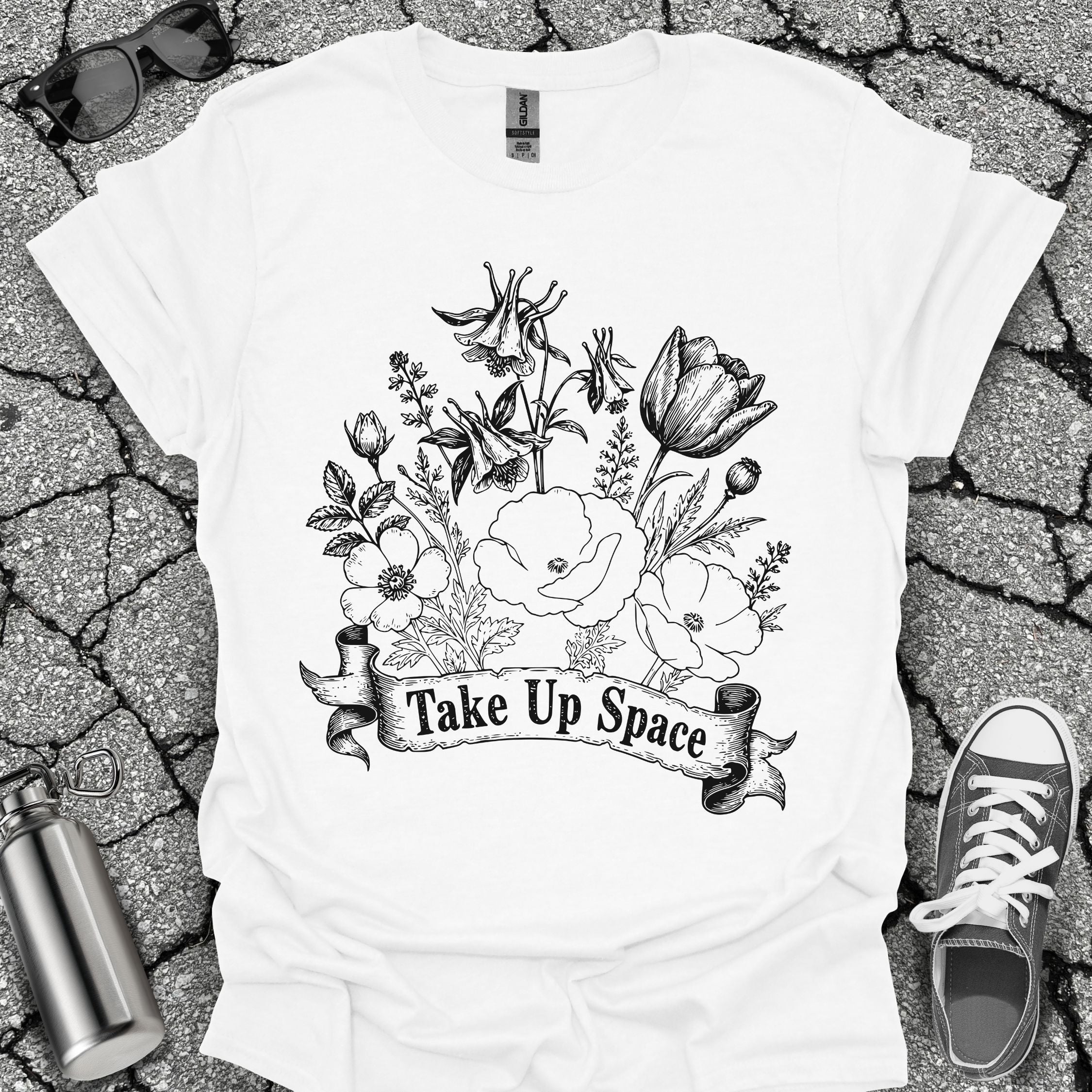Take Up Space Floral Graphic Tee