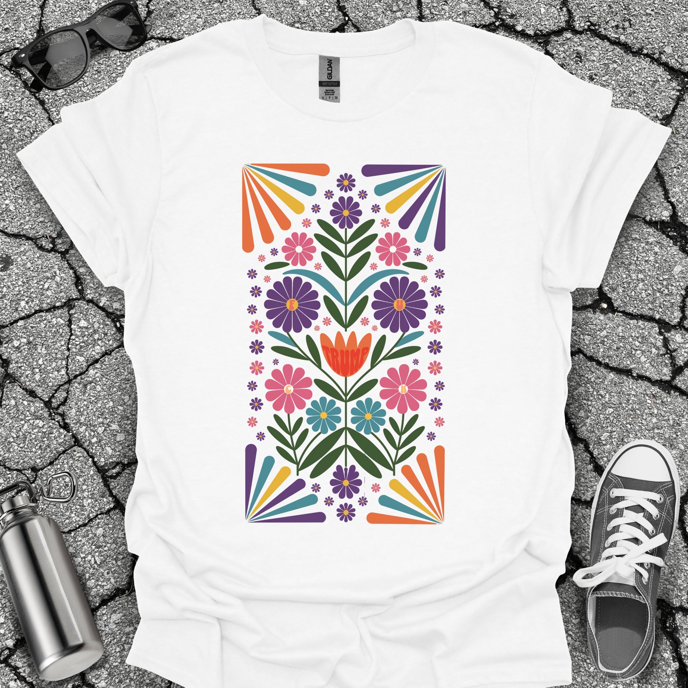 Subtle Folk Art Anti Trump Flower Shirt