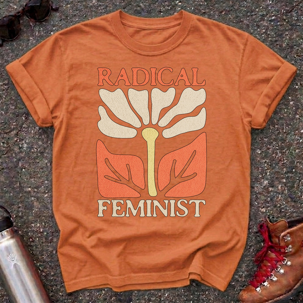 Radical Feminist Retro Floral Tshirt